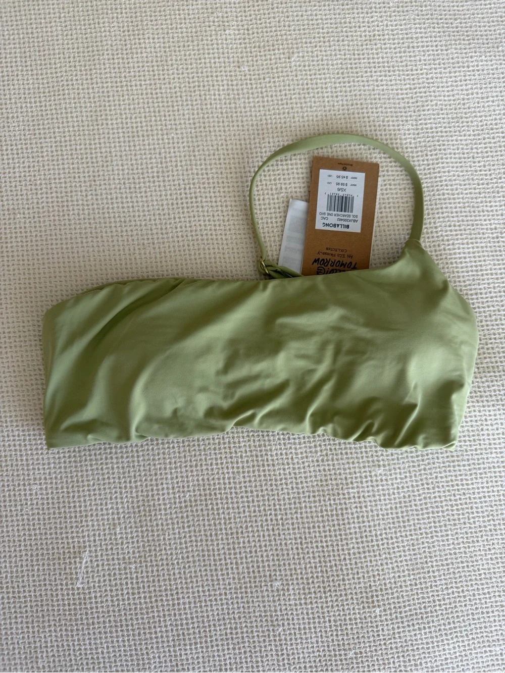 Billabong NWT‎ One-Shoulder Olive Green Bikini Top